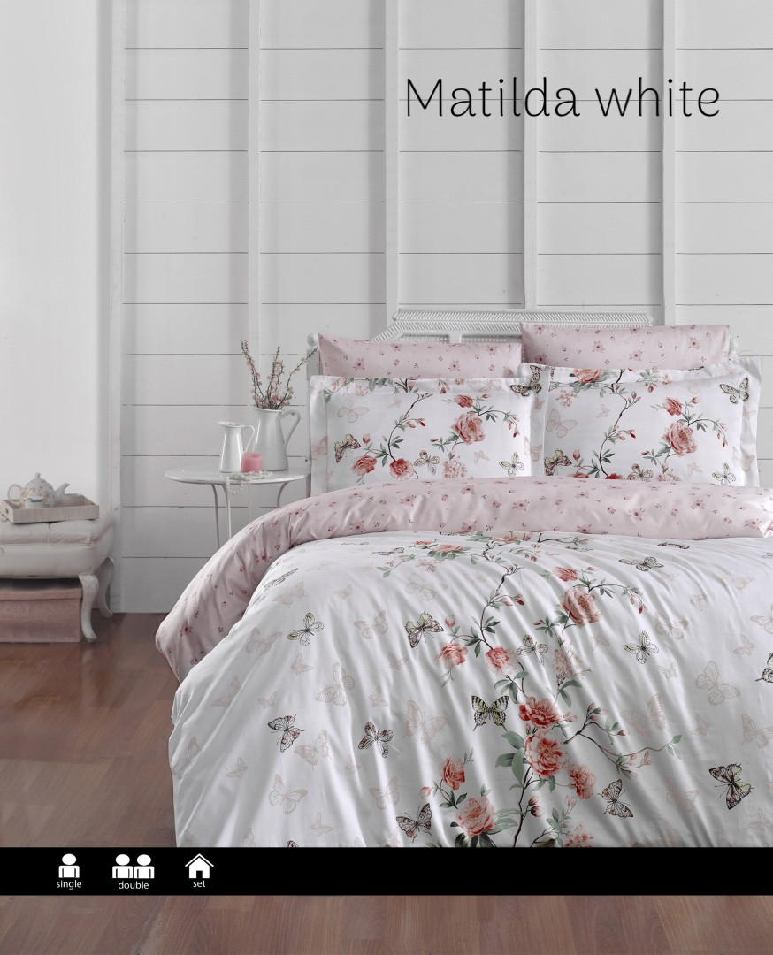 Постільна білизна сатин люкс Issi Home Matilda white євро розмір