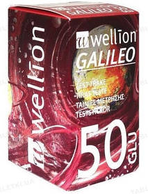 Тест-смужки Wellion Galileo Glu для тестування рівня глюкози у крові, 50 штук