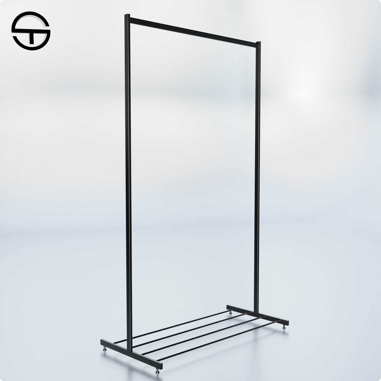 Стійка FIRM PLAIN, 1650х1000мм. Рейл вішало для одягу до магазину, фото 1