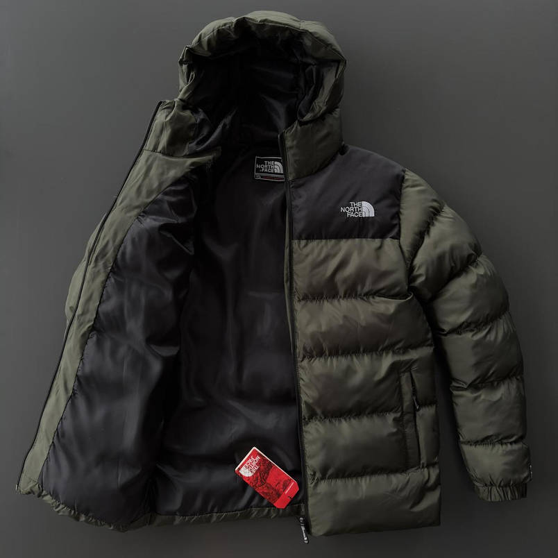 Чоловіча куртка зимова The North Face тепла повсякденна колір хакі куртка спортивна на хлопця півлітка модна, фото 3
