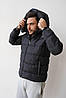 Куртка чоловіча чорна зимова тепла з капюшоном куртки The north face молодіжні повсякденні стьобані модні S, фото 7