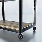 Стелаж MOE L700 W400 H1900 (5 полиць). Стійка торгова металева на роликах для речей, фото 3