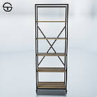 Стелаж MOE L700 W400 H1900 (5 полиць). Стійка торгова металева на роликах для речей, фото 2