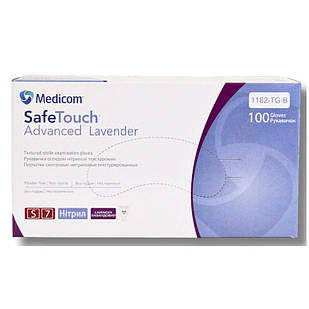 SafeTouch Advance Lavender, 100 шт, нітрилові, медичні рукавички, нестерильні, Medicom