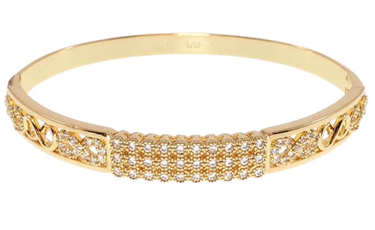 Браслет Xuping Позолота 18K "Орнамент нескінченність із вставкою з цирконію" ø 6см