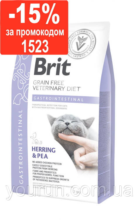 Brit(Брит)Veterinary Diet Cat Grain Gastrointestinal дієта при гострому і хронічному гастроентерніті 400гр