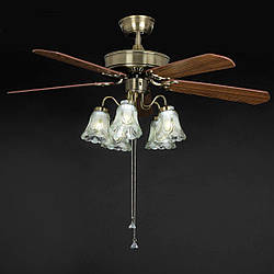 Люстра вентилятор на 5 лампочок з пультом керування