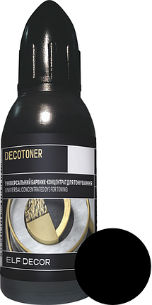 Пігмент-концентрат універсальний DECOTONER ELF Decor антрацитовий (101), 20мл, фото 1