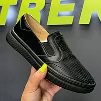 Туфлі жіночі шкіряні чорні перф. /22255/ 36р