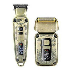 Машинка для стрижки волосся і бороди VGR V-641, Professional, 4 насадки, LED display, IPX6, фото 1