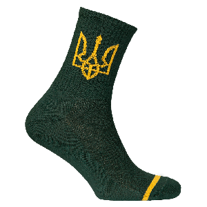 Шкарпетки патріотичні Тризуб Темно-зелені