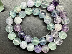 Флюорит 10 мм, круглий, нитка