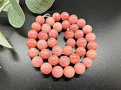 Халцедон 10 мм рожевий, круглий нитка