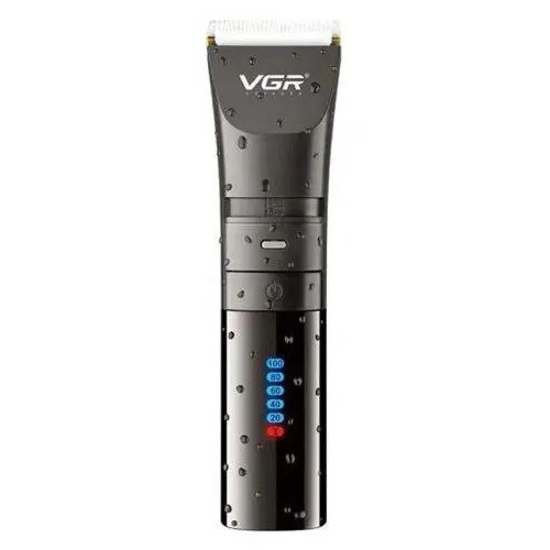 Машинка для стрижки волосся VGR V-286 LED-дисплей акумуляторна 4 насадки IPX7 5W Black (3_05187)