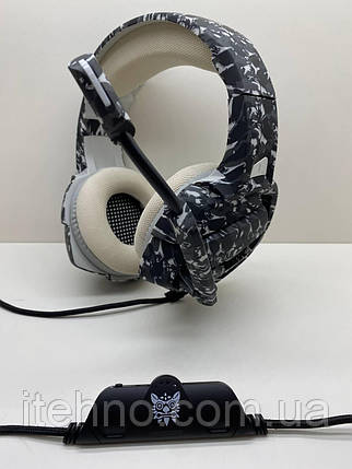 Навушники комп Onikuma K5 Camouflage з мікрофоном LED підсвічування (Сірий), фото 1