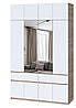 Висока шафа Брайт 1600 з антресолями та дзеркалами, фото 10