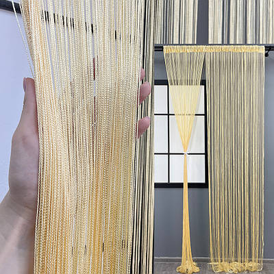 Штори-нитки "Кісея" (1 шт 3х3 м). Колір світло-бежевий. Код 61-065