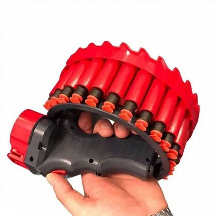 Бластер іграшковий Growler (барабан на 28 набоїв, 28 присосок, на акумуляторі) 0727, фото 2