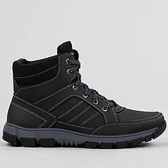 Черевики чоловічі зимові на хутрі чорні із шнурівкою (АБ 30)