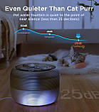 Фонтан для води для кішок, надтихий, фонтан для води для домашніх тварин об'ємом 84 рідких унції/2,5 л для кішок та собак, фото 2