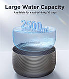 Фонтан для води для кішок, надтихий, фонтан для води для домашніх тварин об'ємом 84 рідких унції/2,5 л для кішок та собак, фото 4