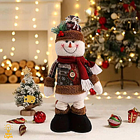 Новорічна Фігурка під Ялинку Сніговик 50см новорічна мяка іграшка сніговик під ялинку