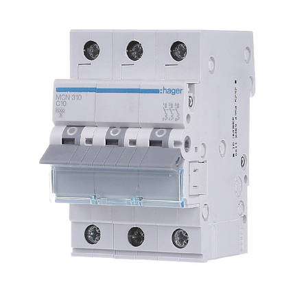 Автоматичний вимикач 3P 6kA C-10A 3M MCN310, фото 1