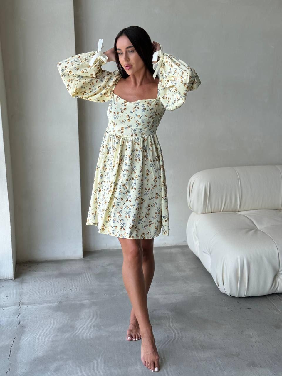 Сукня з довгим рукавом жіноча з принтом, 42/44, 46/48, фото 1