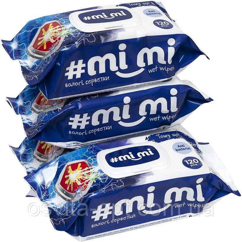 Вологі серветки "#mi_mі", antibacterial, 120 шт. з клапаном