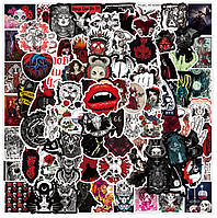 Набір вінілових наліпок стікерів сатанинські готичні 50 шт