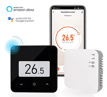 Бездротовий WiFi терморегулятор для котла 1DAL | Чорний Сенсорний (WT75.B)