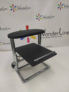 Педикюрна підставка-підніжка WonderLine для педикюру з регулюванням та полицею для витяжки Tertio-5 чорна