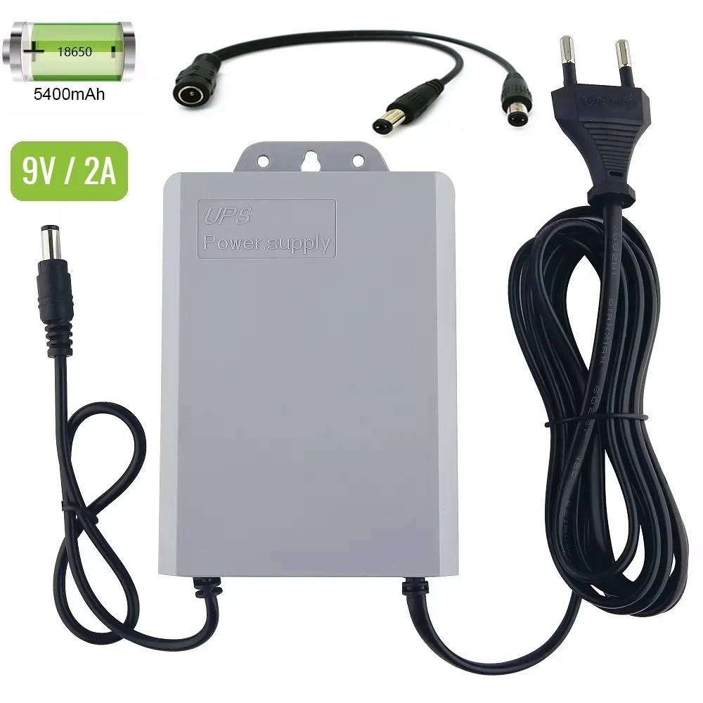 Mini UPS один вихід DC 9V/2A безперебійник, ДБЖ для роутерів, Powerbank 5400 Mah + кабель розподілу живлення
