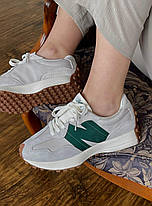 Жіночі кросівки New Balance 327 Beige Green Нью Беланс 327 бежеві замш текстиль демісезон, фото 3