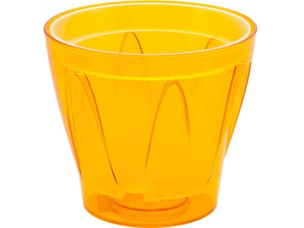 Кашпо зі вставкою 2л Аркада 164 з горщиком 150мм помаранчевий ТМ ЕТАЛОН-С, фото 1