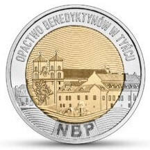 Монета Польщі 5 златих 2024 р. Бенедиктинське абатство в Тинеці, фото 1