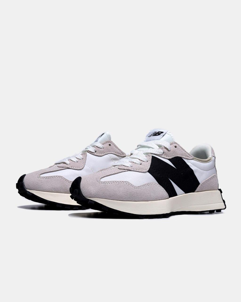 Жіночі кросівки New Balance 327 Sea Salt Нью Беланс 327 сірі з чорним замш текстиль унісекс