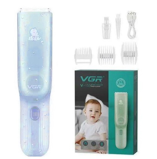 Машинка для стрижки дітей VGR Baby V-155 blue, 3 насадки, бездротова, IPX7, фото 1