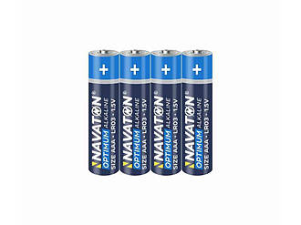 Батарейка лужна LR03 4шт (спайка) POWER Alkaline 4AAA - LR03-4S ТМ NAVATON BP