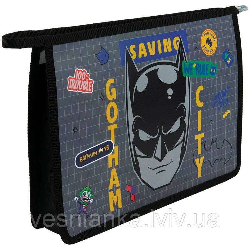 Папка для зошитів А4 "Batman" пластикова на замочку DC23-428 Kite