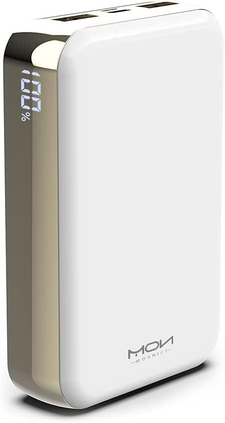 Power Bank MOXNICE 20000 мАг. Зовнішній акумулятор USB C з 2 USB-виходами для смартфонів