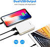 Power Bank MOXNICE 20000 мАг. Зовнішній акумулятор USB C з 2 USB-виходами для смартфонів, фото 5