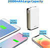 Power Bank MOXNICE 20000 мАг. Зовнішній акумулятор USB C з 2 USB-виходами для смартфонів, фото 7