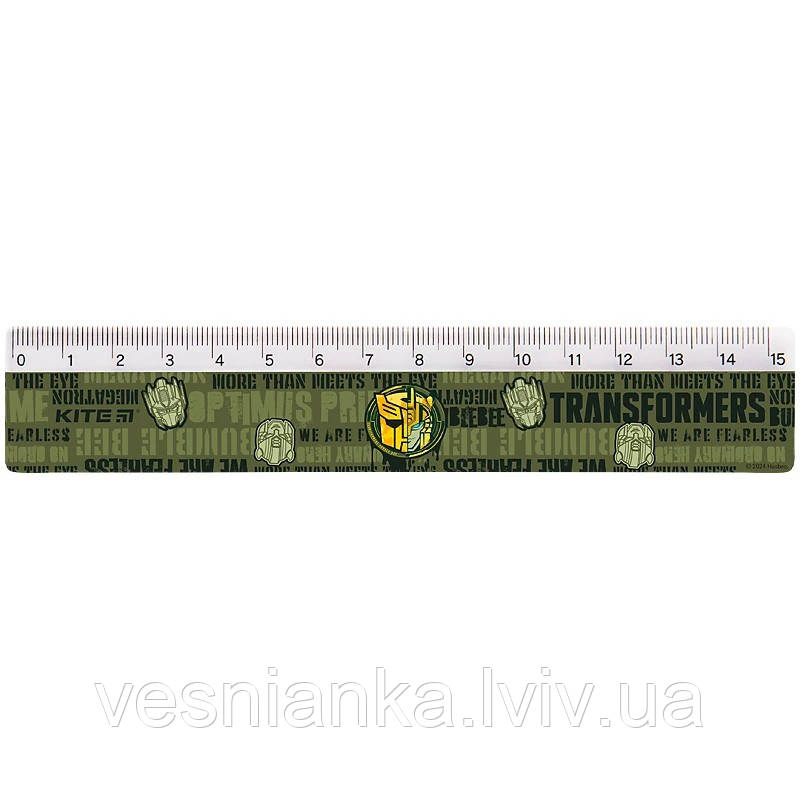 Лінійка пластикова 15 см "Transformers" TF24-090 Kite