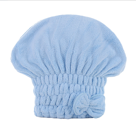 Рушник-шапочка для сушіння волосся зі щільної мікрофібри Блакитний (21038)