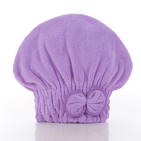 Рушник-шапочка для сушіння волосся зі щільної мікрофібри Фіолетовий (21035)