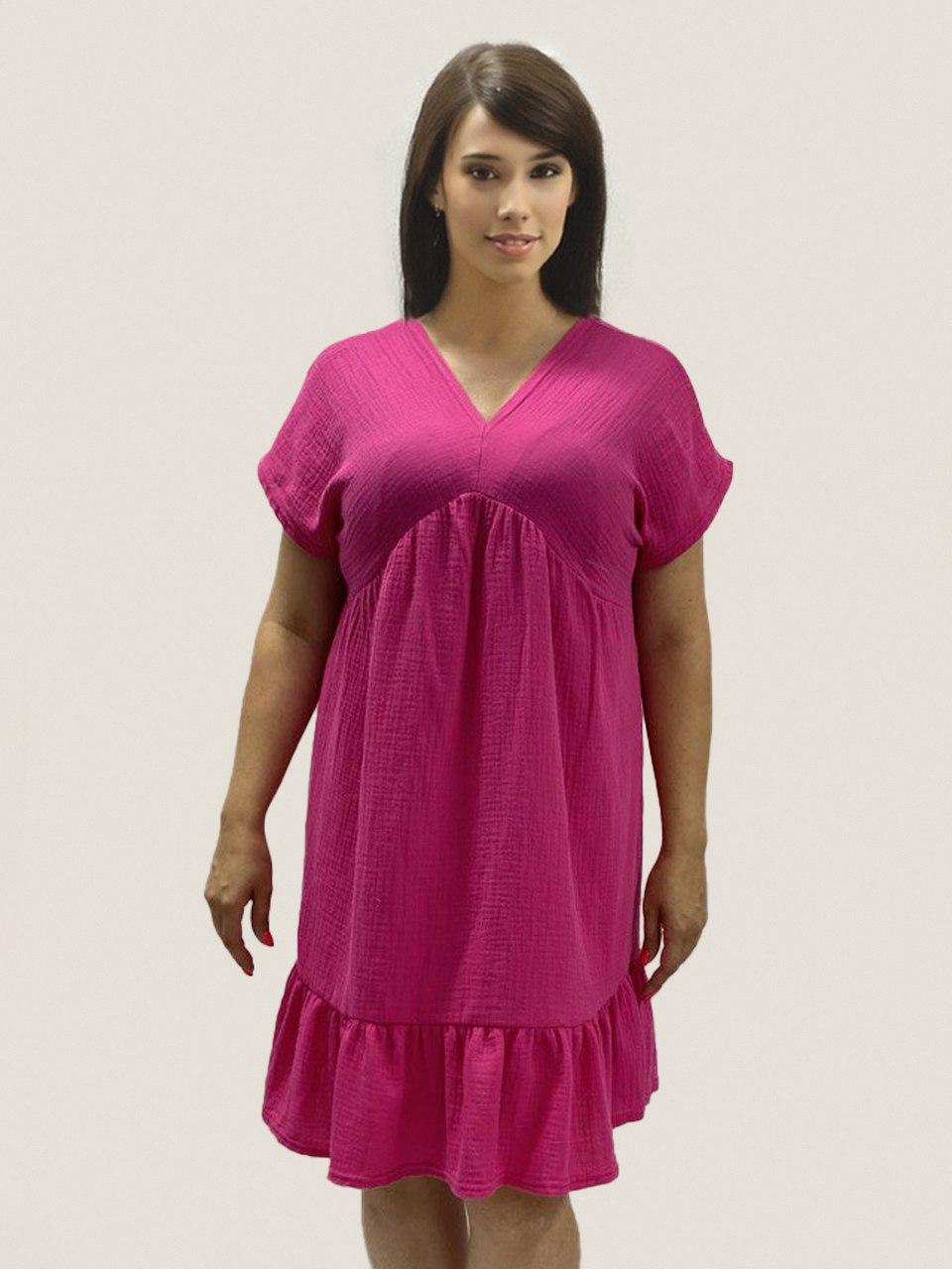 Гарна стильна сукня муслін малинового кольору від українського виробника Bonita 60, фото 1
