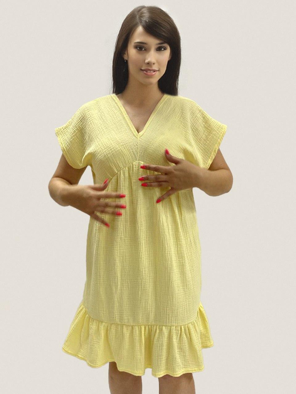 Літнє жіноче плаття сарафан із мусліну лимонного кольору від виробника Bonita Україна 52, фото 1