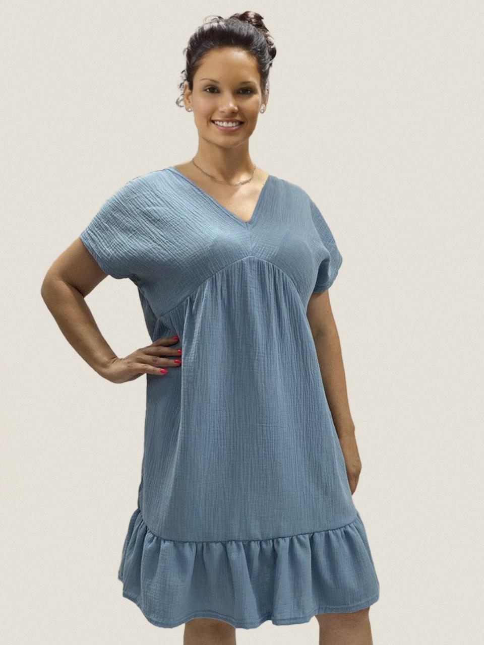 Жіноче плаття з мусліну кольору індиго від українського виробника Bonita 58, фото 1