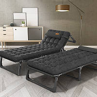 Розкладне ліжко шезлонг для відпочинку  WCG FB-S04PP + матрац